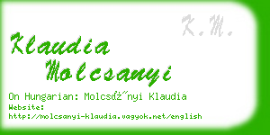 klaudia molcsanyi business card